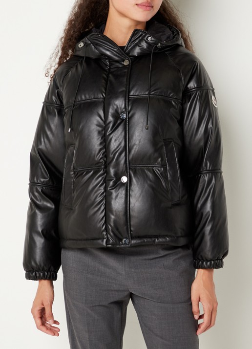 Moncler Clarabide puffer jack met donsvulling - detail 3 zwart