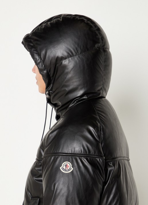 Moncler Clarabide puffer jack met donsvulling - detail 4 zwart