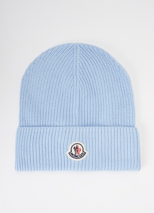 Moncler Classic ribgebreide muts met logo