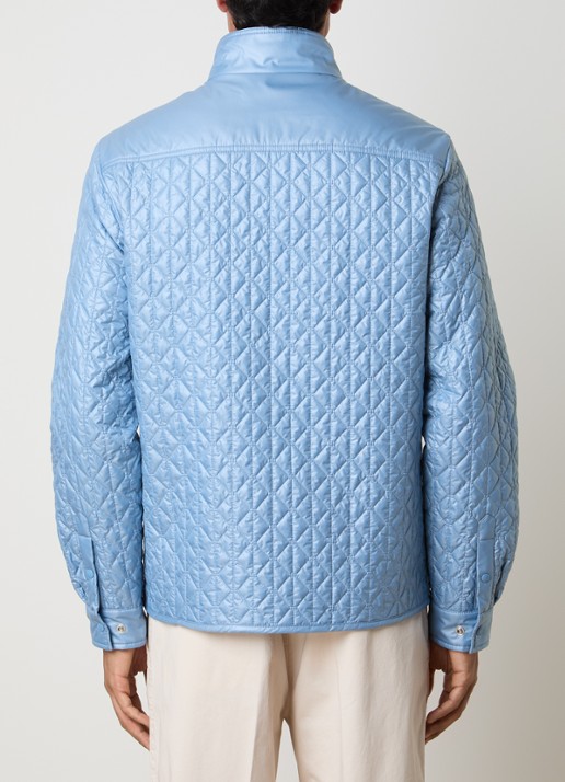 Moncler Cleorine gewatteed jack met quilt patroon en borstzak - achterkant 4 blauw