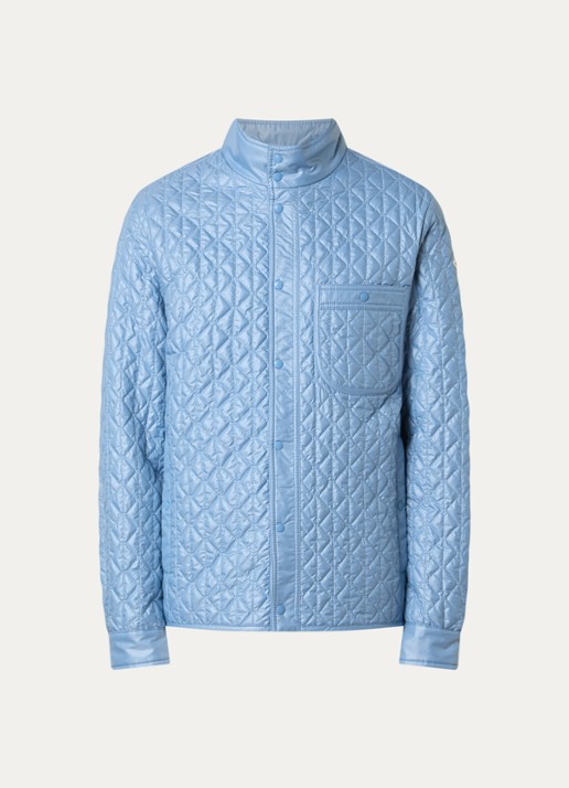 Moncler Cleorine gewatteed jack met quilt patroon en borstzak - voorkant 5 blauw