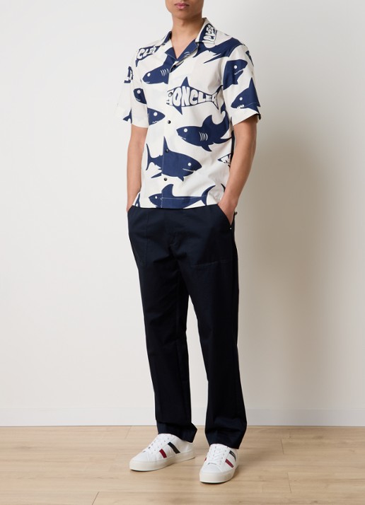 Moncler Comfort fit overhemd met print - voorkant 3 gebroken wit