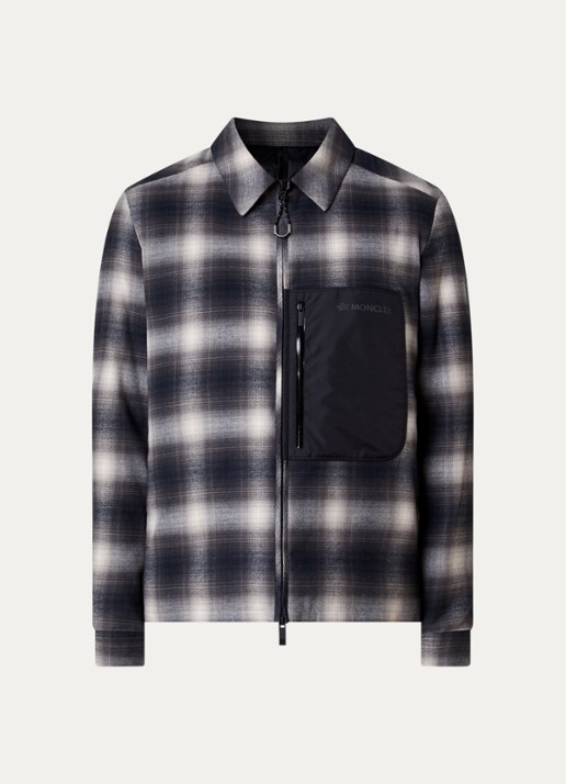 Moncler Cornisello gewatteerde jack met steekzakken en logo - voorkant 5 antraciet