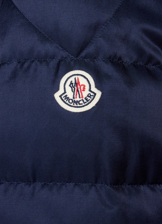 Moncler Dives gewatteerd bomberjack met logoprint - detail 6 donkerblauw