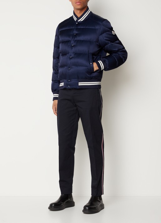 Moncler Dives gewatteerd bomberjack met logoprint - voorkant 3 donkerblauw