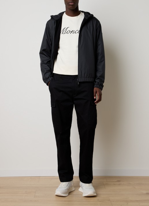 Moncler Domene windjack met capuchon - voorkant 3 antraciet