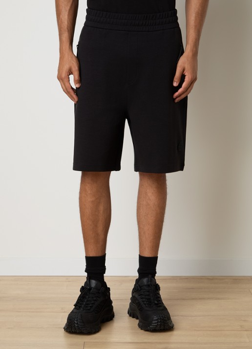Moncler Double Face straight fit korte joggingbroek met ritszakken - detail zwart
