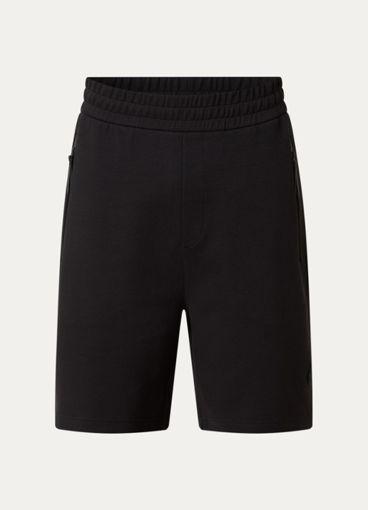 Moncler Double Face straight fit korte joggingbroek met ritszakken - voorkant 4 zwart