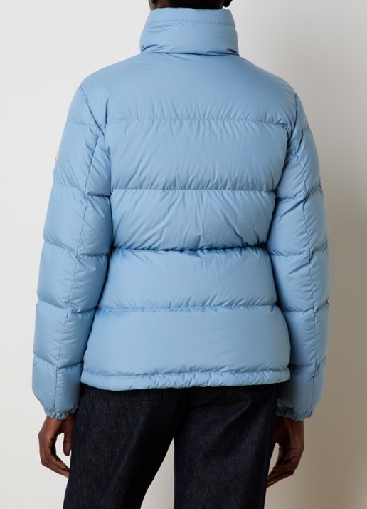 Moncler Dourbe puffer jack met donsvulling en logo - achterkant 6 lichtblauw