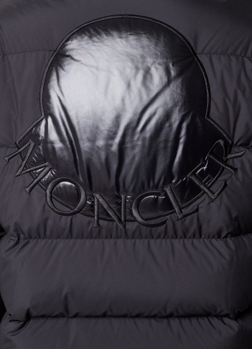 Moncler Ebre puffer jack met donsvulling en logoborduring - detail 5 zwart