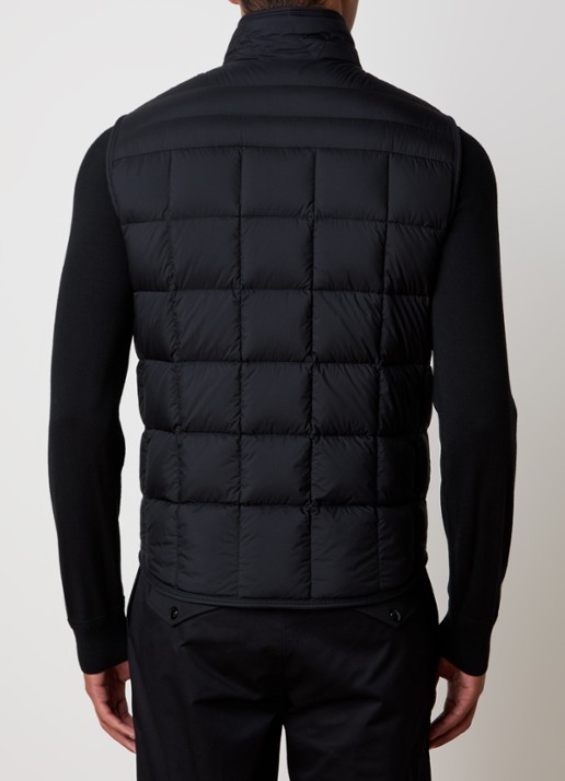 Moncler Estagnous gewatteerde bodywarmer met ritszakken - achterkant zwart