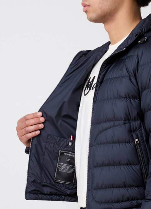 Moncler Estriere gewatteerde jas met donsvulling en capuchon  - detail 2 donkerblauw
