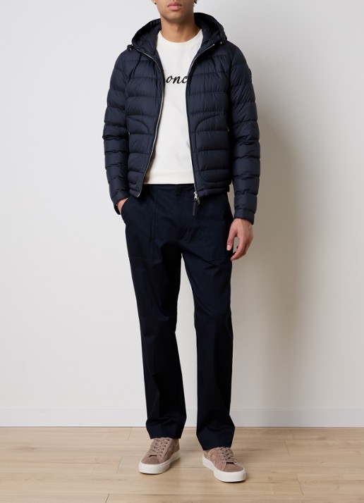 Moncler Estriere gewatteerde jas met donsvulling en capuchon  - voorkant 5 donkerblauw