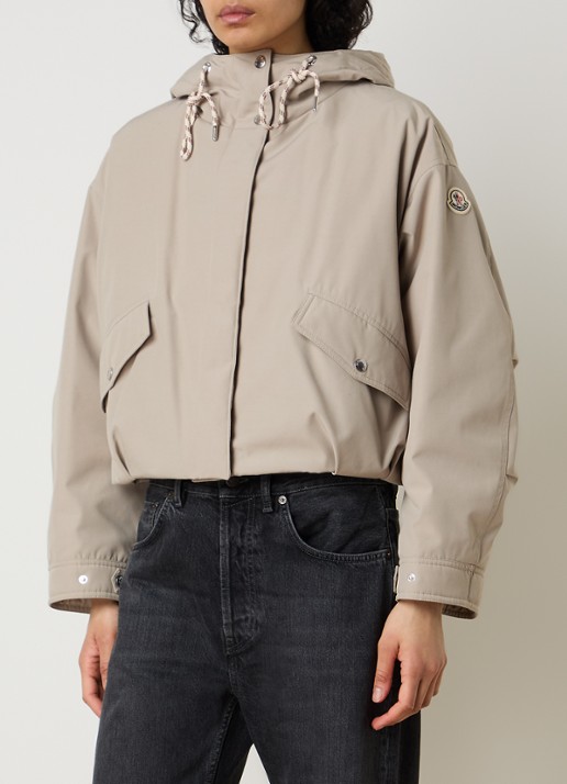 Moncler Eucalyptus cropped gewatteerd jack met donsvulling en capuchon - detail 4 beige