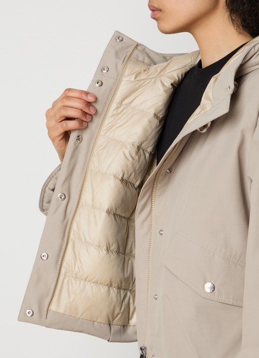 Moncler Eucalyptus cropped gewatteerd jack met donsvulling en capuchon - detail 5 beige