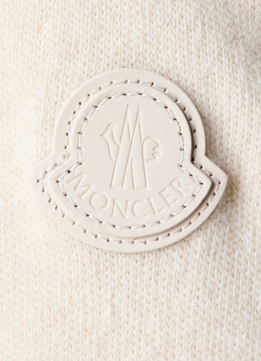 Moncler Fijngebreid vest met gewatteerd voorpand in kasjmierblend met donsvulling - detail 4 creme