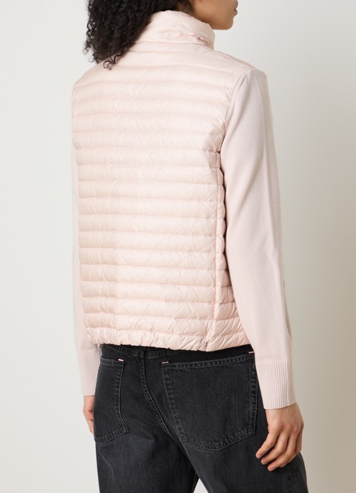 Moncler Fijngebreid vest met gewatteerd voorpand - achterkant roze