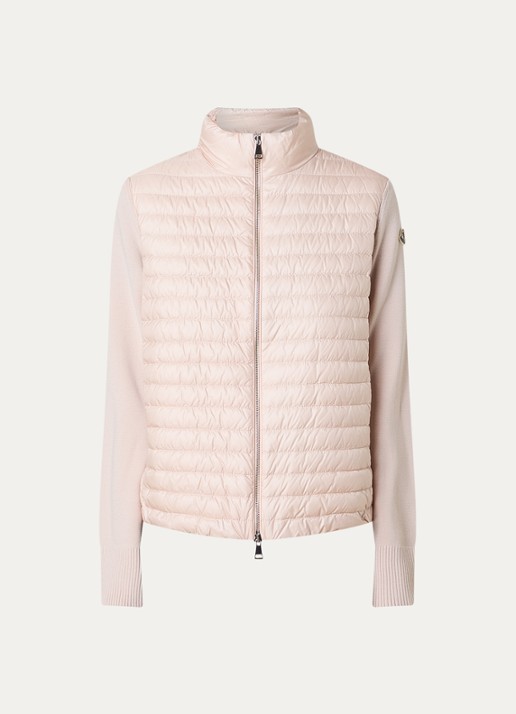 Moncler Fijngebreid vest met gewatteerd voorpand - voorkant 5 roze