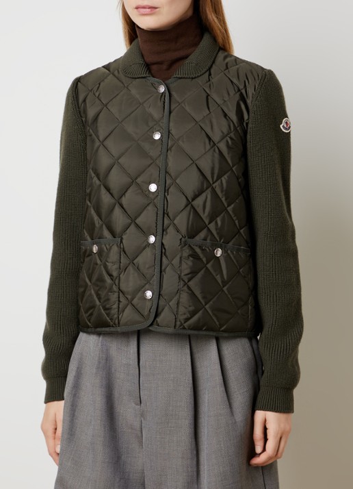 Moncler Fijngebreid vest met logo en opgestikte zakken