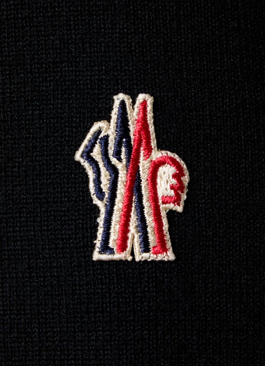 Moncler Fijngebreid vest van scheerwol met donsvulling - detail 4 zwart