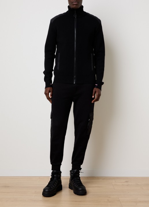 Moncler Fijngebreid vest van scheerwol met donsvulling - voorkant 6 zwart