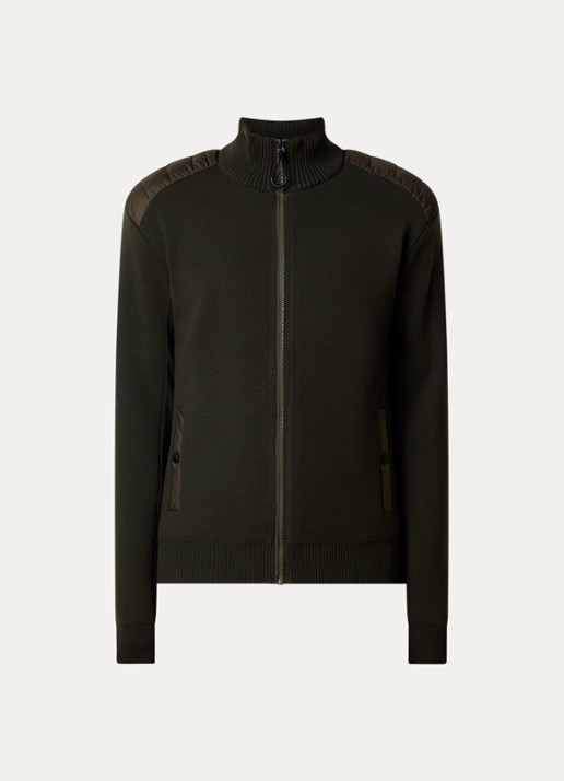Moncler Fijngebreid vest van scheerwol met donsvulling - voorkant 4 legergroen