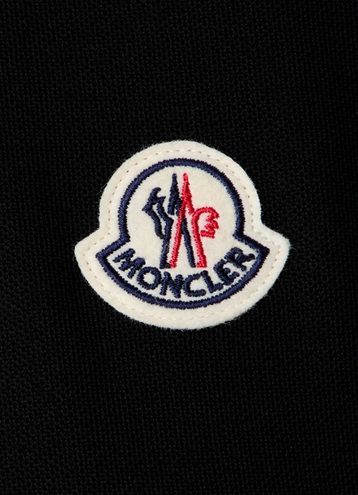Moncler Fijngebreide polo met logo - detail 5 zwart