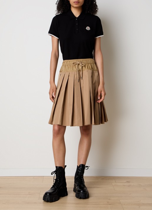 Moncler Fijngebreide polo met logo - voorkant 3 zwart