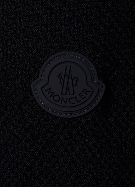 Moncler Fijngebreide trui met logo en structuur - detail 2 zwart