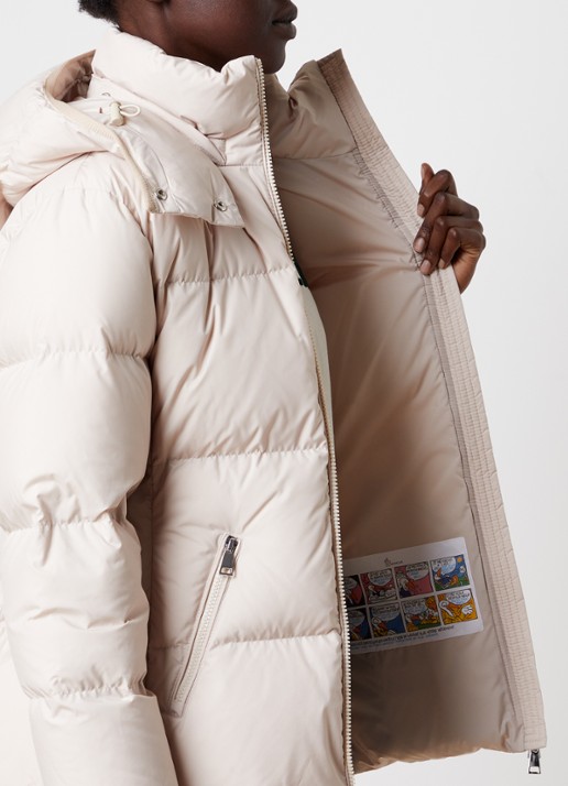 Moncler Fourmines puffer jack met donsvulling en ritszakken - detail 3 creme