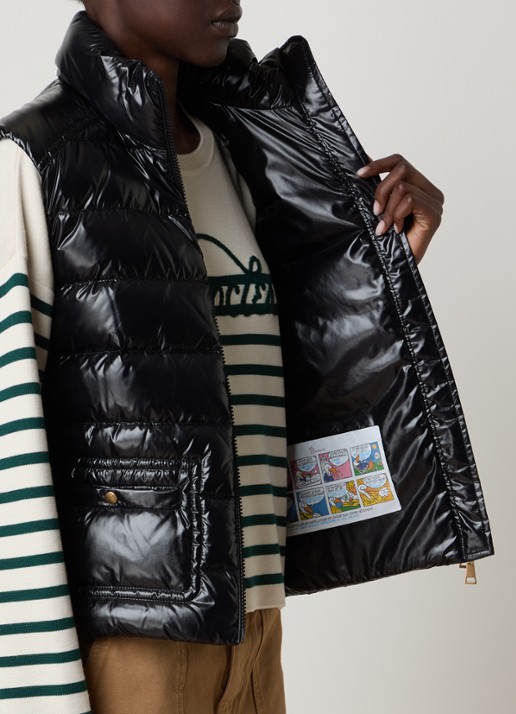 Moncler Frelon gewatteerde bodywarmer met donsvulling - detail 5 zwart