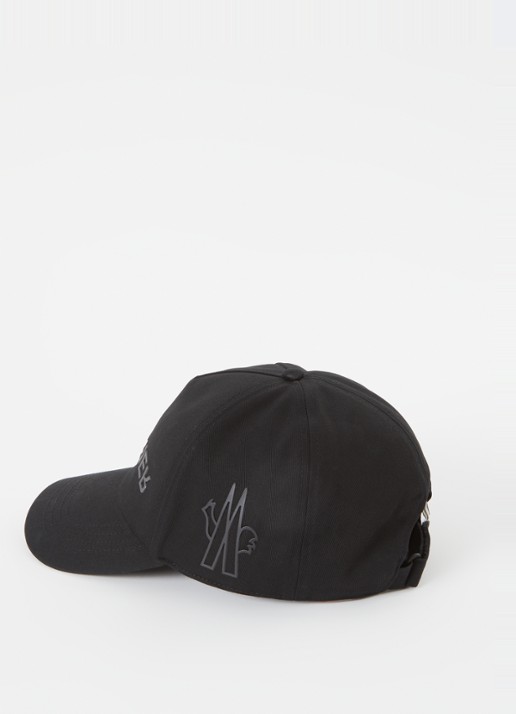 Moncler Gabardine pet met logo - detail zwart