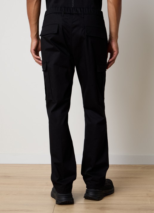 Moncler Gabardine tapered fit cargobroek met logo - achterkant zwart