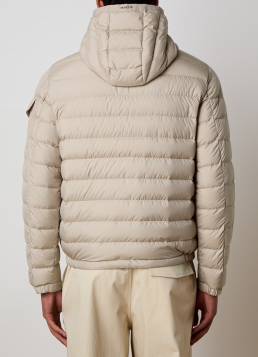 Moncler Galion gewatteerd jack met donsvulling en capuchon - achterkant beige
