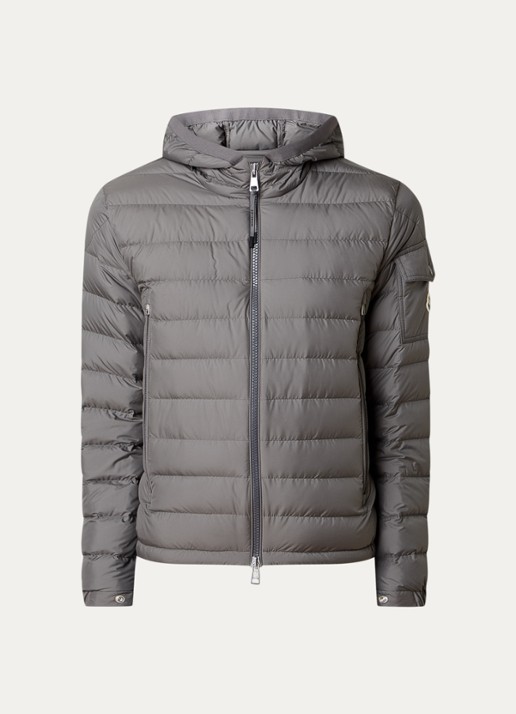 Moncler Galion gewatteerd jack met donsvulling en capuchon - voorkant 2 grijs