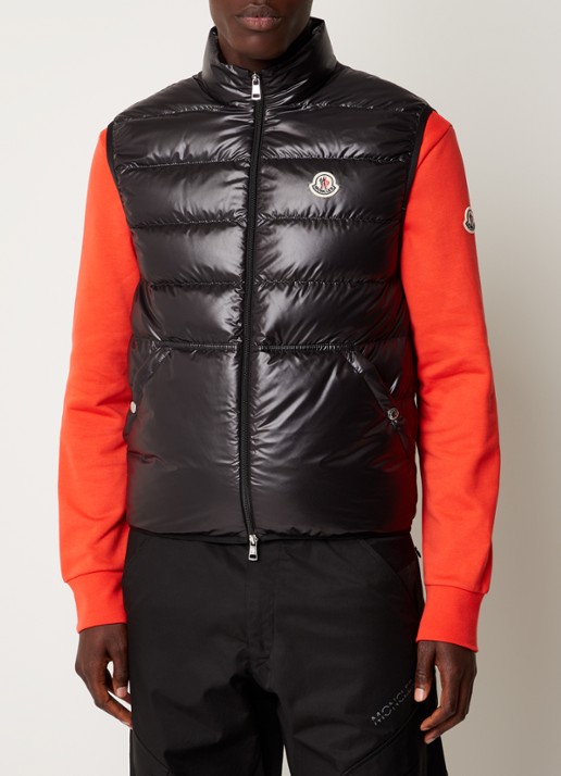 Moncler Gewatteerde bodywarmer met donsvulling - detail 3 zwart