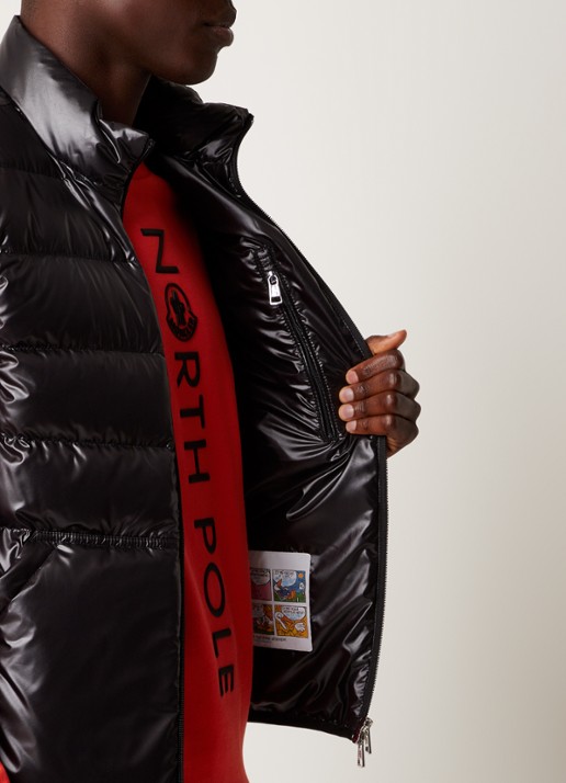 Moncler Gewatteerde bodywarmer met donsvulling - detail 4 zwart