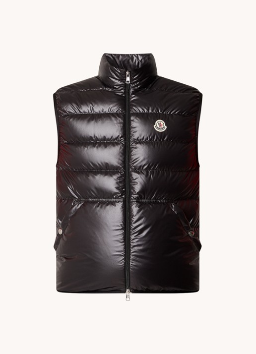 Moncler Gewatteerde bodywarmer met donsvulling - voorkant zwart