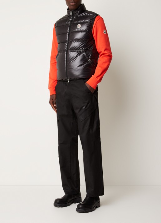 Moncler Gewatteerde bodywarmer met donsvulling - voorkant 2 zwart