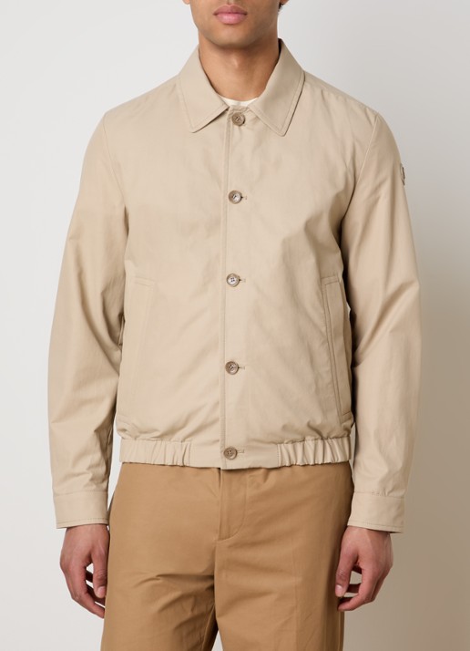 Moncler Gilben jack met ritszakken en logo - detail 4 beige