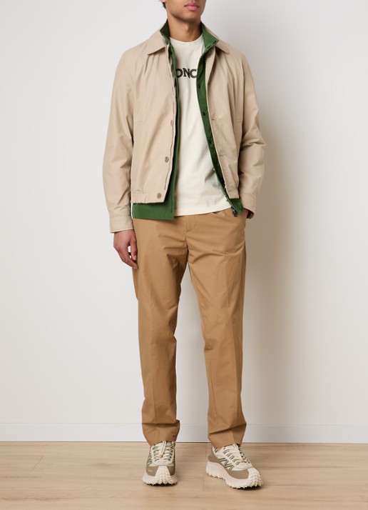 Moncler Gilben jack met ritszakken en logo - voorkant 2 beige