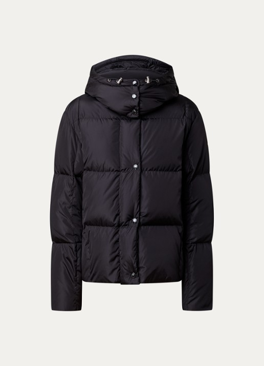 Moncler Giubbotto puffer jack met donsvulling en ritszakken - voorkant zwart