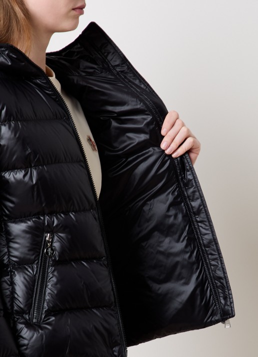 Moncler Gles gewatteerd jack met donsvulling en capuchon - detail 5 zwart