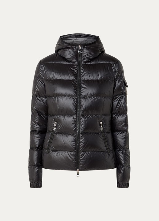 Moncler Gles gewatteerd jack met donsvulling en capuchon - voorkant 2 zwart