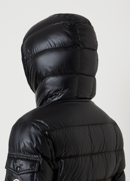 Moncler Glesse pufferjack met donsvulling en capuchon - detail 6 zwart