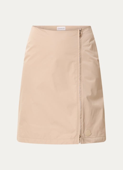 Moncler Gonna mini kokerrok met logo - voorkant 3 beige