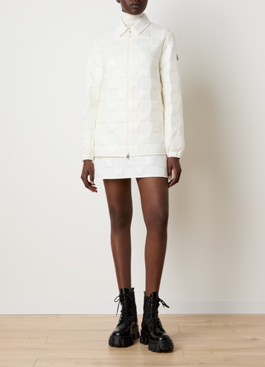 Moncler Gonna minirok met quilt patroon - voorkant 2 beige