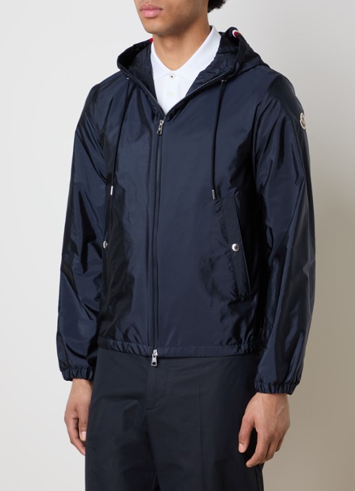 Moncler Grimpeurs windjack met capuchon en steekzakken - detail donkerblauw