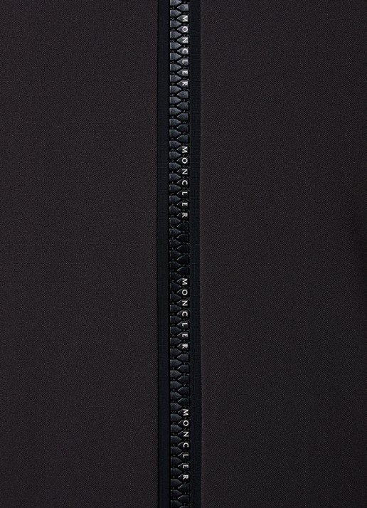 Moncler Grofgebreid vest van scheerwol met gewatteerd voorpand - detail 3 donkerbruin