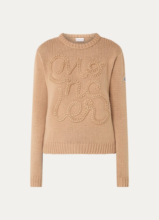 Moncler Grofgebreide trui met ingebreid logo
